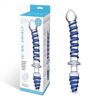 10 Mr. Swirly Double Ended Glass Dildo & Butt Plug