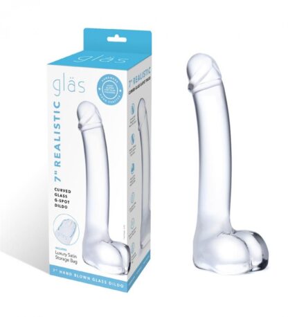 7 Realistic Curved Glass G-Spot Dildo