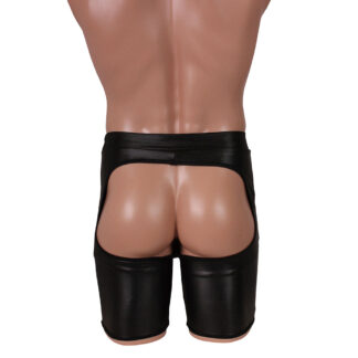 うしろ姿で誘惑男のロングボクサーパンツ ブラック