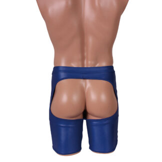 うしろ姿で誘惑男のロングボクサーパンツ ブルー