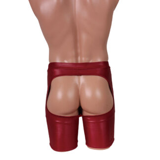 うしろ姿で誘惑男のロングボクサーパンツ レッド