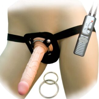 All American Whoppers Vibrating 7 Dong W Universal Harness - Flesh2