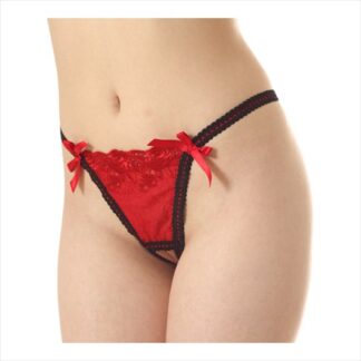 バラ刺繍レースハイレグオープンショーツ