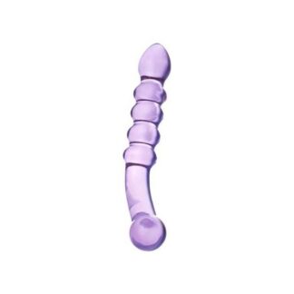 美國Gläs – 9PURPLE RAIN RIBBED DILDO 後庭拉珠玻璃棒