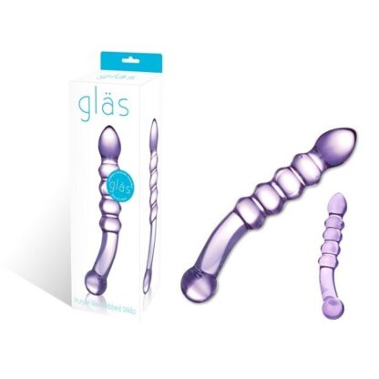 美國Gläs – 9PURPLE RAIN RIBBED DILDO 後庭拉珠玻璃棒2